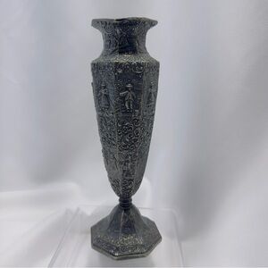 Jennings Brothers JB 2121, Storytelling Metal Vase Dutch Windmill Scenes 8" Tall